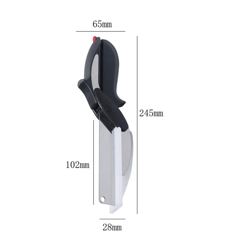 2 in 1 Multi Stainless Steel Shear Household Vegetable Separable Barbecue Steak Cutting Scissors Kitchen Tool Fruit Knife