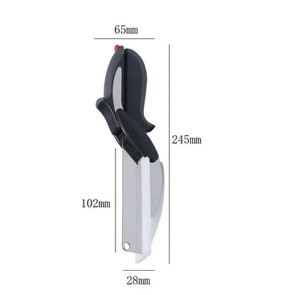 2 in 1 Multi Stainless Steel Shear Household Vegetable Separable Barbecue Steak Cutting Scissors Kitchen Tool Fruit Knife